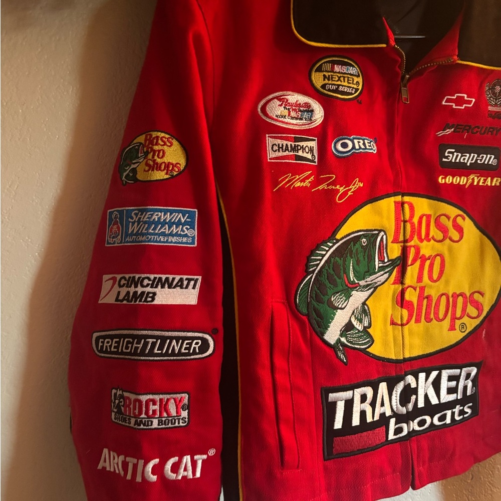 JH Design Bass Pro Shops Racing Jacket Red Embroidered Women’s M - Picture 5 of 13